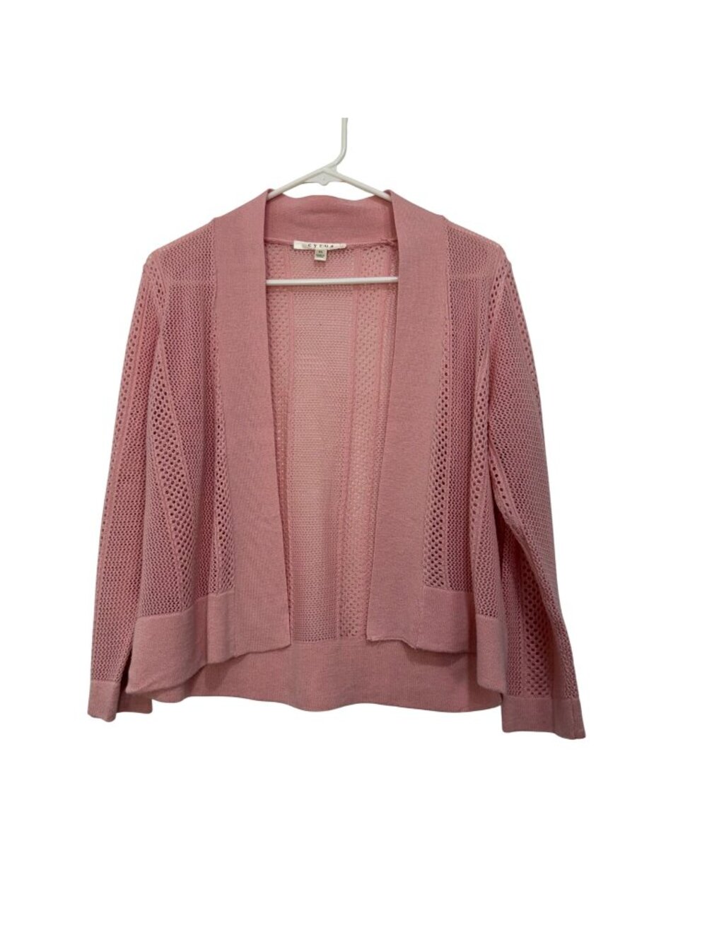 Cyrus Womens Pink Open Front Textured Cardigan Sweater XL Lightweight Acrylic